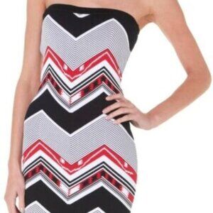 XOXO Women's Junior Knit Dress holiday XS StrIped Strapless Black